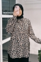 MS241 Leopar Desenli Camel Tunik 